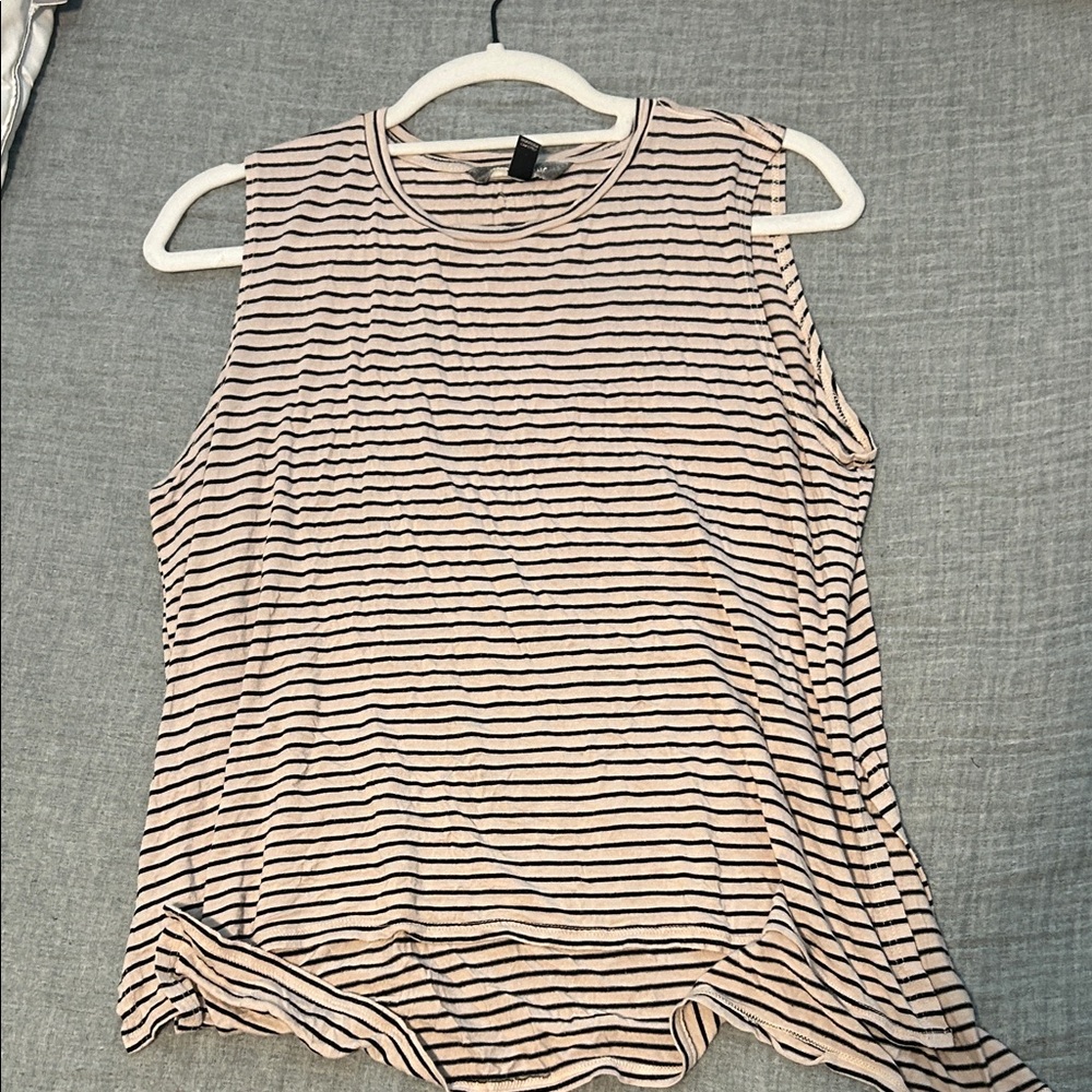 Billabong Black and White Striped Tank Top